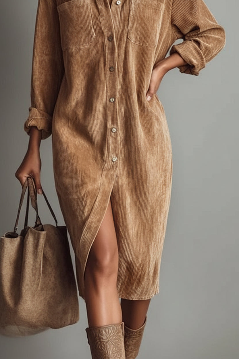 VESTIDO MIDI DE PANA