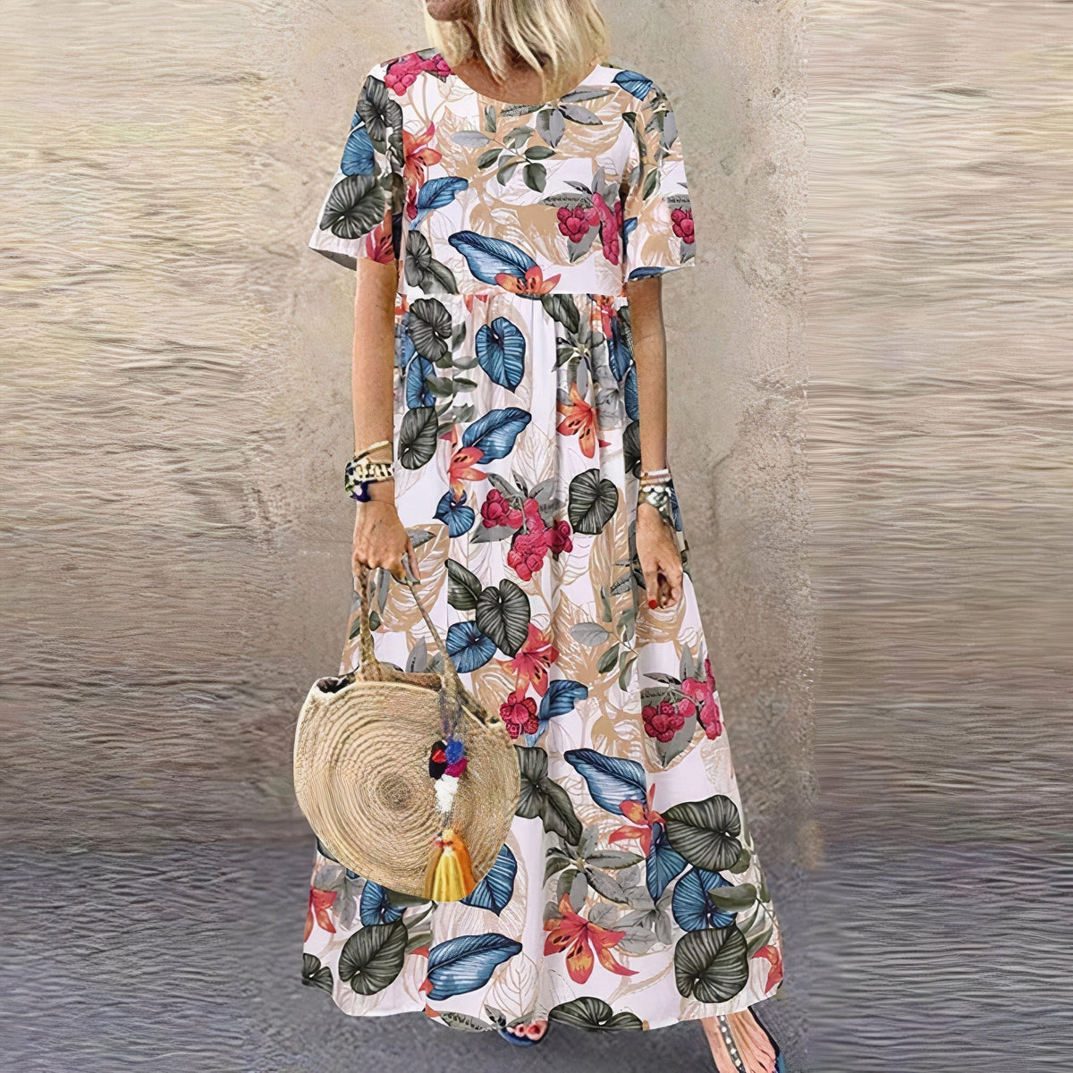 ILENIA – VESTIDO LARGO FLORAL